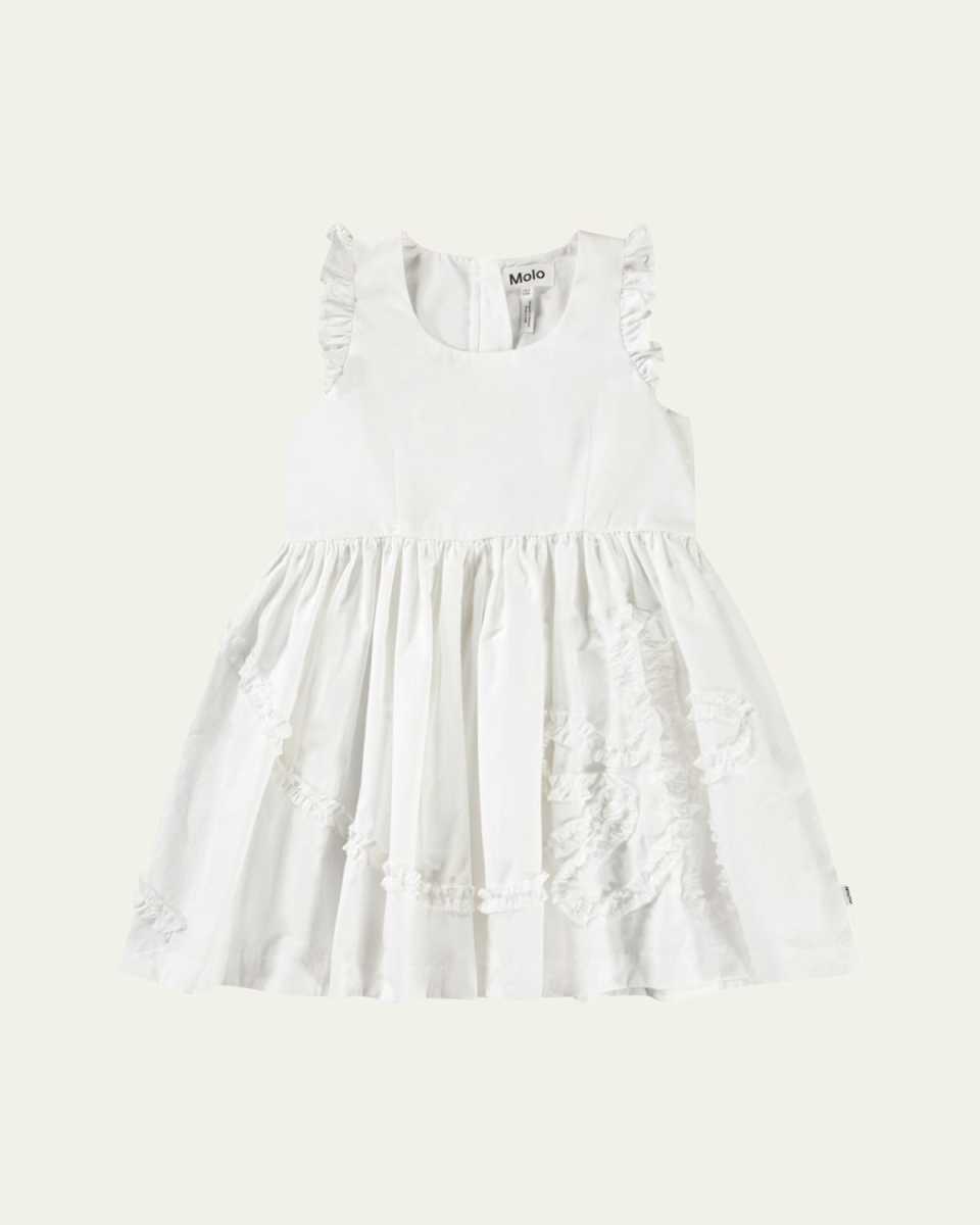 Girl's Cortney Sleeveless Ruffled Cotton Dress, Size 7-16